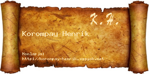 Korompay Henrik névjegykártya